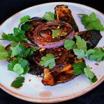 Roasted Zucchini with Red Onion Medallions and Aleppo Chili with mint