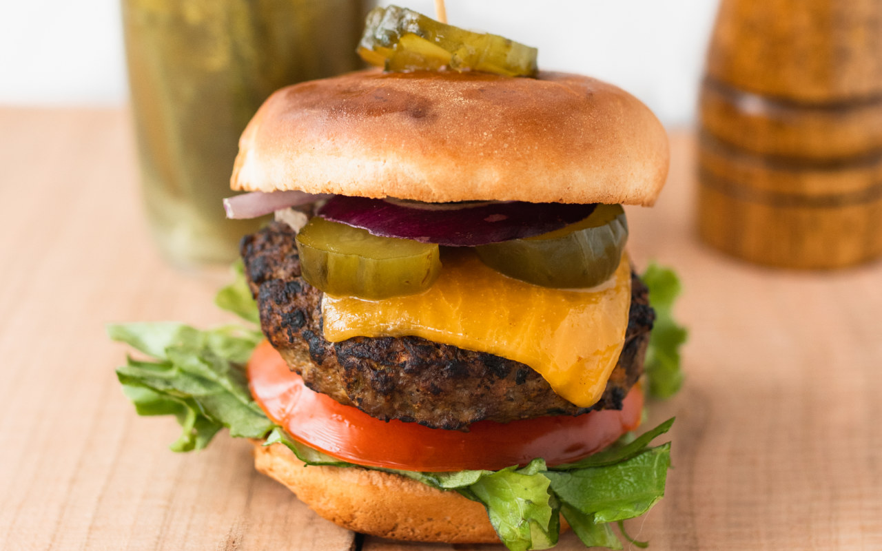 Gluten-Free Pickles and Greens Burger