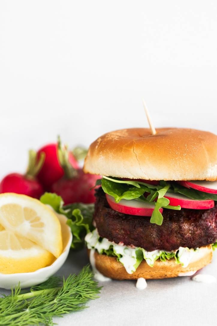 whole30 radish and lemon burger