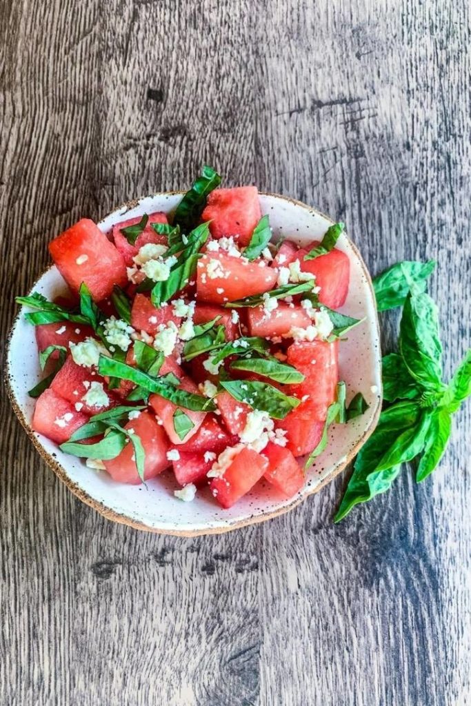 Keto Watermelon Basil Salad [GF, Low WW points] What's in Our Pantry