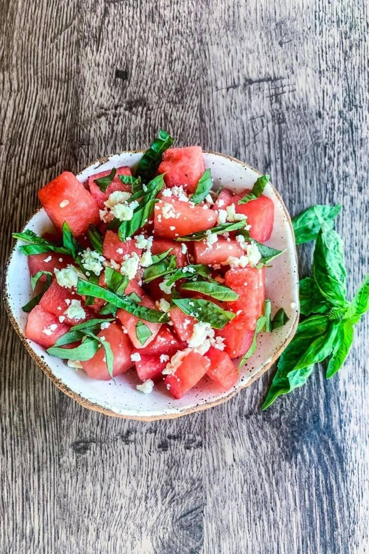 Watermelon, Feta & Basil Salad