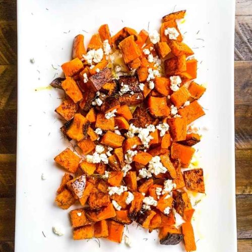 Roasted Butternut Squash with Dill & Feta - What's in Our Pantry