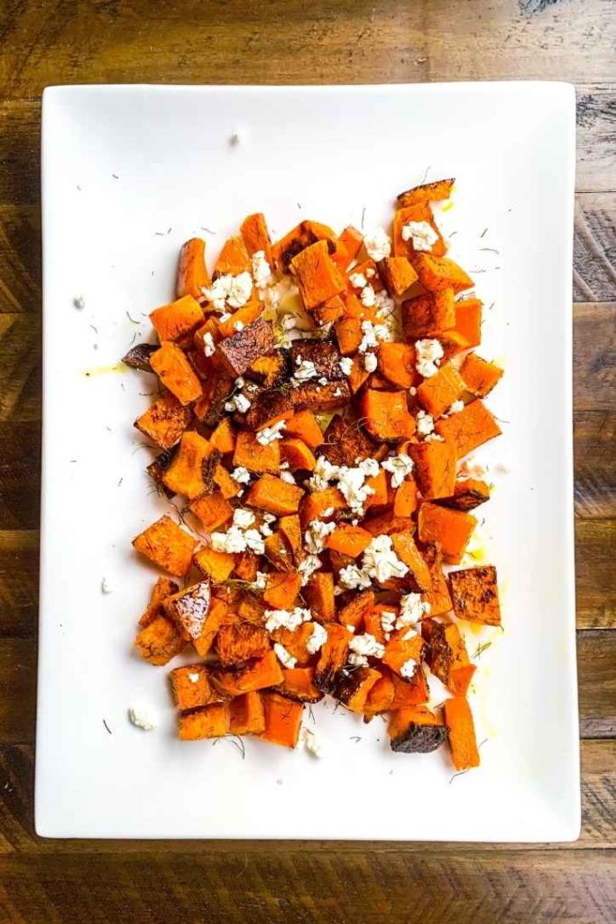 Roasted Butternut Squash with Dill & Feta - What's in Our Pantry
