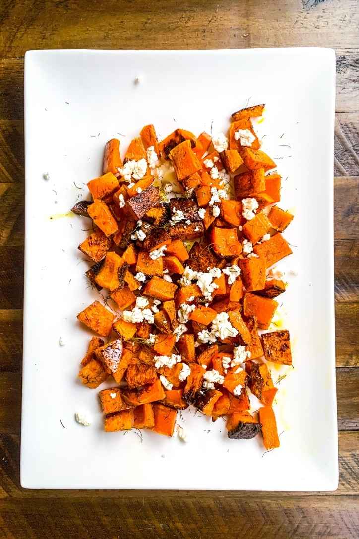 Roasted Butternut Squash with Dill & Feta